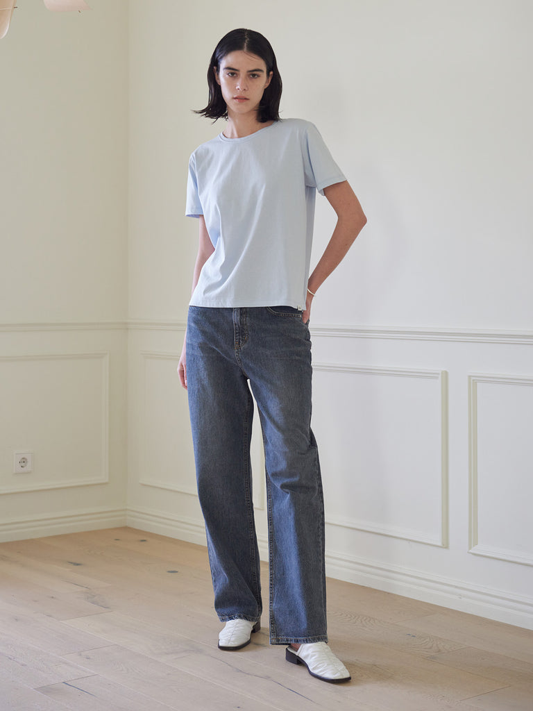 TMO BY 13MONTH（ティーエムオーバイサーティンマンス）BASIC HALF SLEEVE T-SHIRT (BLUE)