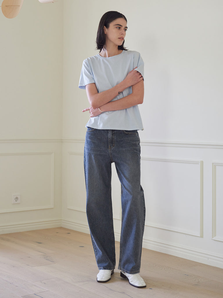 TMO BY 13MONTH（ティーエムオーバイサーティンマンス）BASIC HALF SLEEVE T-SHIRT (BLUE)