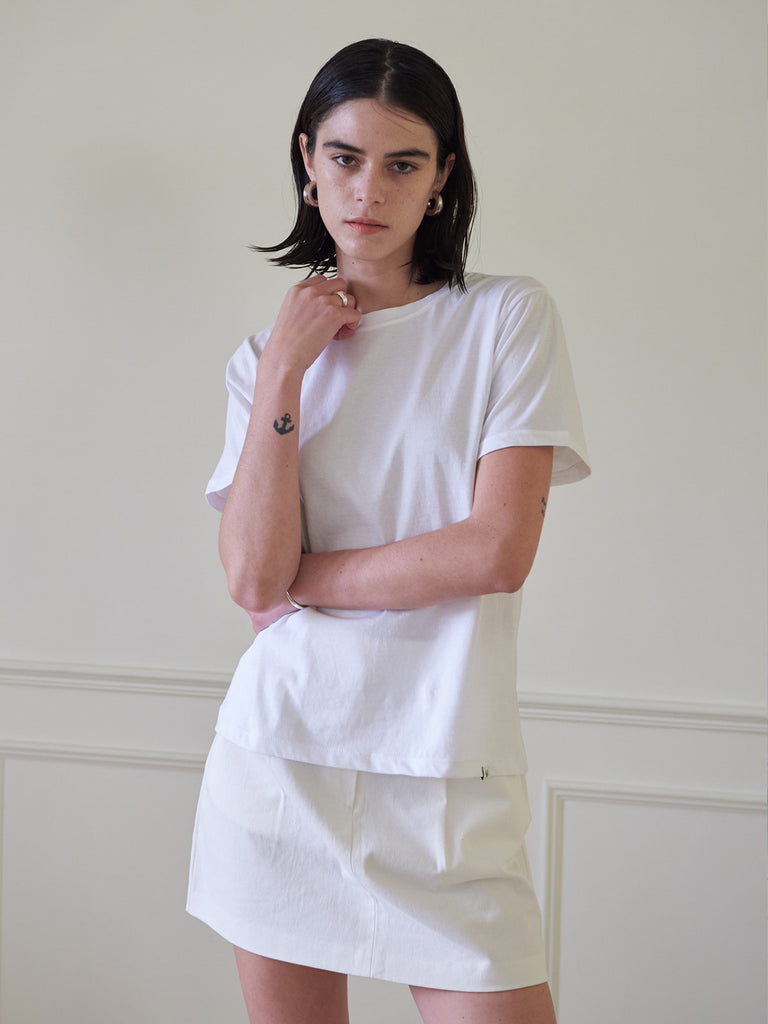 TMO BY 13MONTH（ティーエムオーバイサーティンマンス）BASIC HALF SLEEVE T-SHIRT (WHITE)