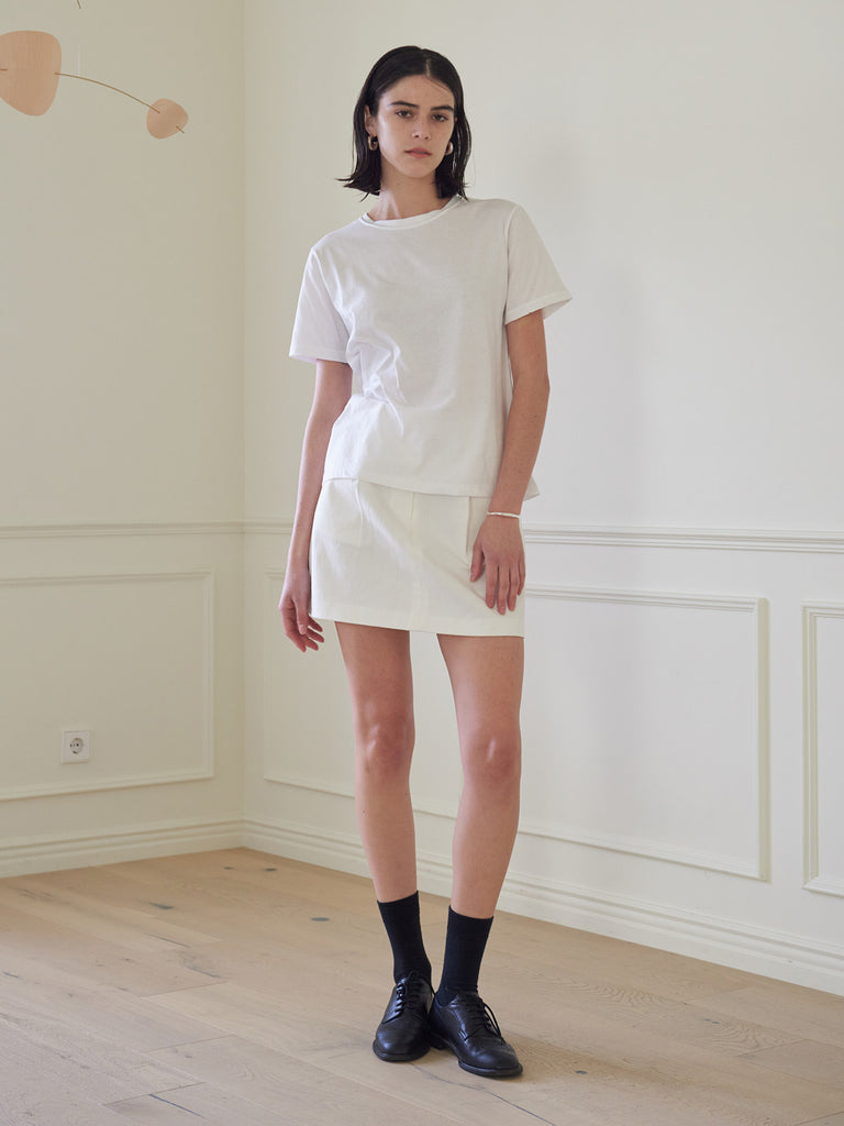 TMO BY 13MONTH（ティーエムオーバイサーティンマンス）BASIC HALF SLEEVE T-SHIRT (WHITE)