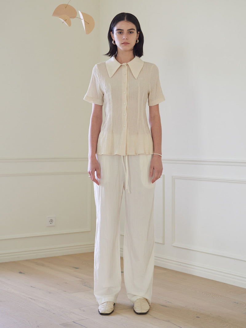 TMO BY 13MONTH（ティーエムオーバイサーティンマンス）BIG COLLARED SHIRT (IVORY)