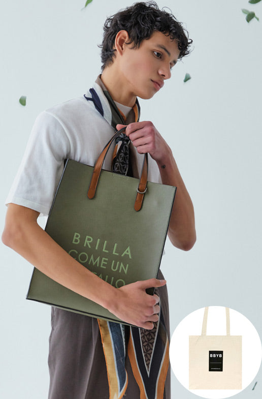 BBYB(ビービーワイビー) MARCE Slim Unisex Tote Bag (Sage Khaki)