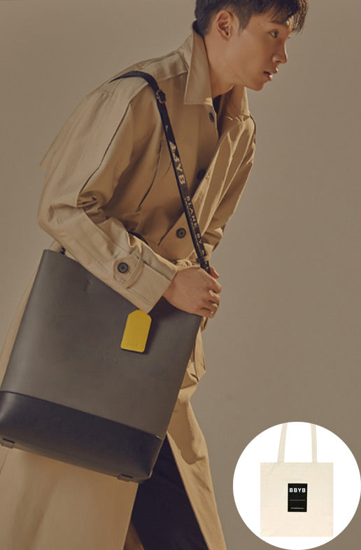 BBYB(ビービーワイビー) BRUNI Unisex Tote Bag (Charcoal Grey)