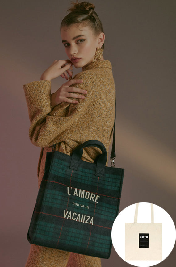 BBYB(ビービーワイビー) Tartan Unisex Tote Bag (Green)