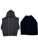 トレンディウビ(Trendywoobi) Tr layered long-sleeved hoodie charcoal