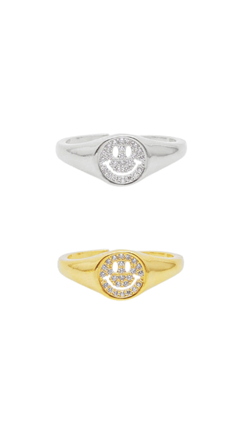 BLACKPURPLE (ブラックパープル) Littlehead Cubic Smile Ring (Open Ring)