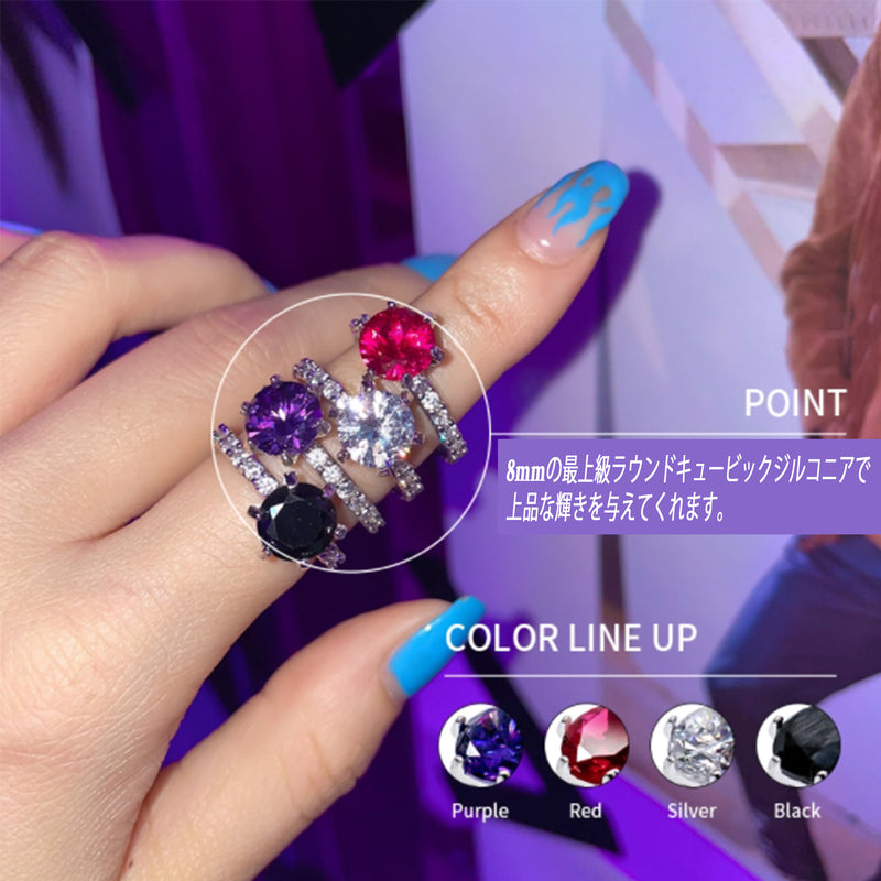 BLACKPURPLE (ブラックパープル) [blacklabel]clair crystal ring_purple