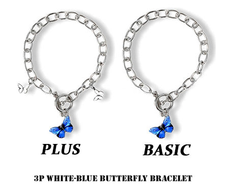BLACKPURPLE (ブラックパープル)  3P WHITE-BLUE BUTTERFLY BRACELET (2TYPE)
