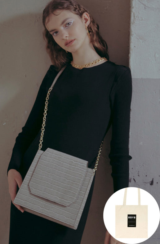 BBYB(ビービーワイビー) Croc Ora Tote Bag (Quiet Grey)