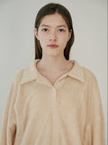 TMO BY 13MONTH（ティーエムオーバイサーティンマンス）FLEECE COLLARED POLO SHIRT (BEIGE)