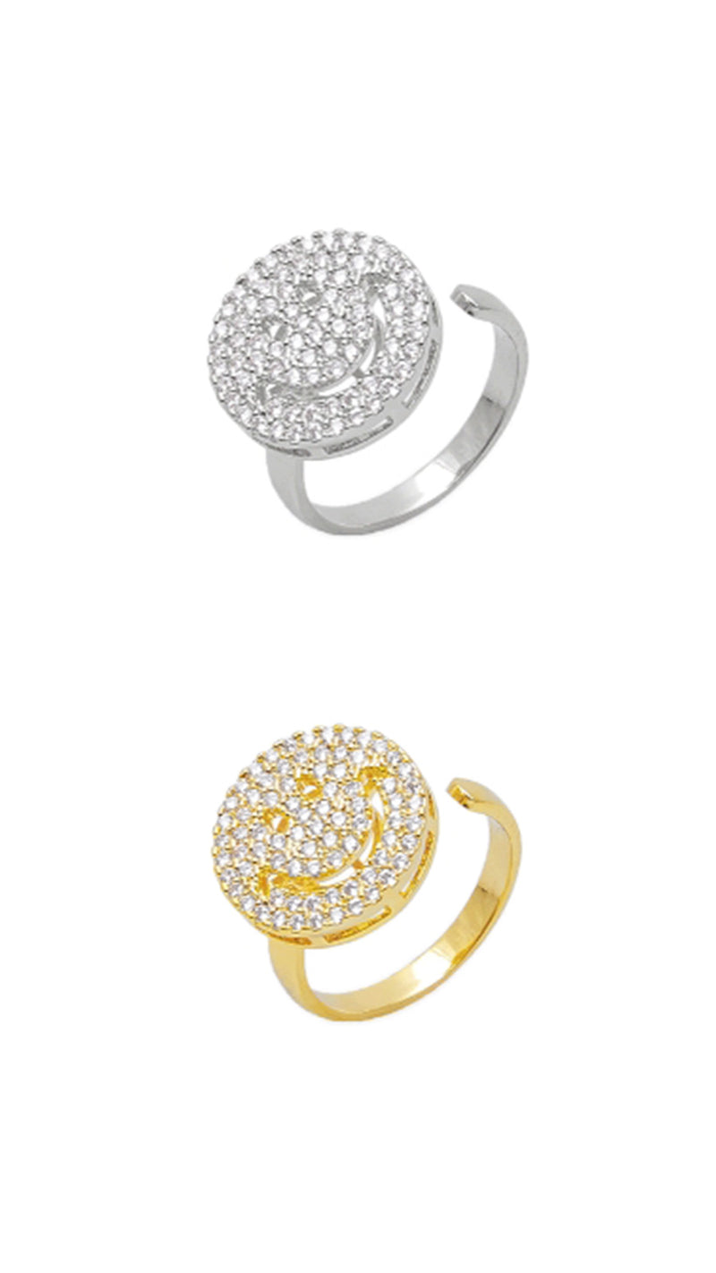 BLACKPURPLE (ブラックパープル) Flip Cubic Smile Ring (Open Ring)