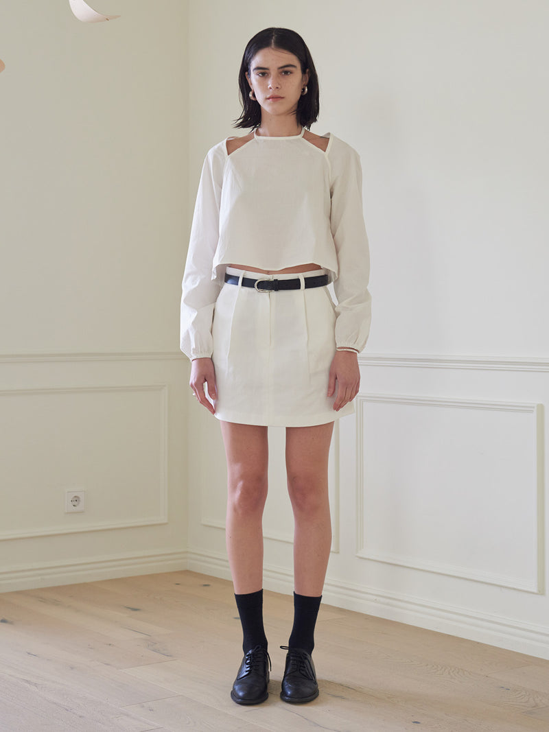 TMO BY 13MONTH（ティーエムオーバイサーティンマンス）HALTER NECK BLOUSE (WHITE)