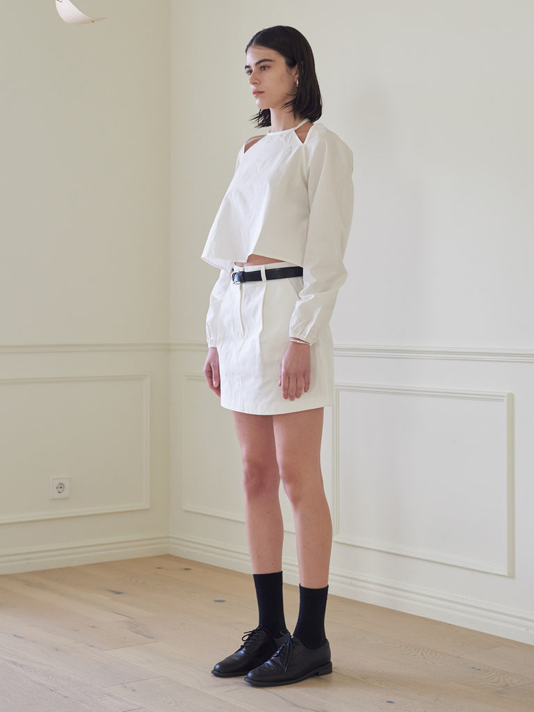 TMO BY 13MONTH（ティーエムオーバイサーティンマンス）HALTER NECK BLOUSE (WHITE)