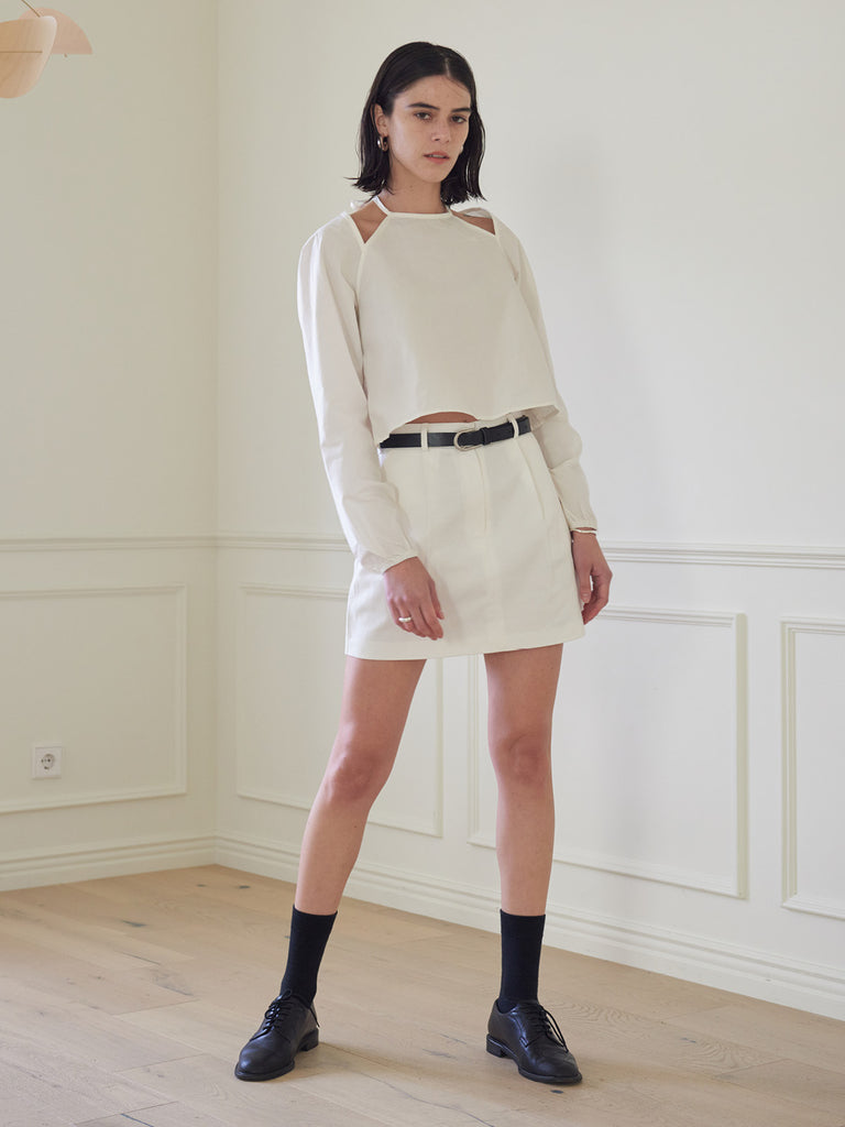 TMO BY 13MONTH（ティーエムオーバイサーティンマンス）HALTER NECK BLOUSE (WHITE)