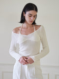 TMO BY 13MONTH（ティーエムオーバイサーティンマンス）HALTER NECK KNIT TOP (WHITE)
