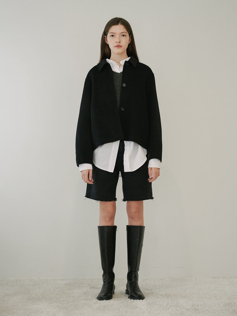 TMO BY 13MONTH（ティーエムオーバイサーティンマンス）HANDMADE CROPPED JACKET (BLACK)