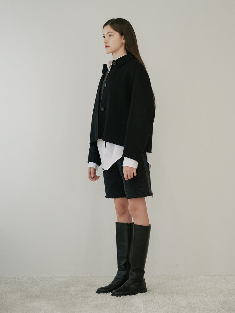 TMO BY 13MONTH（ティーエムオーバイサーティンマンス）HANDMADE CROPPED JACKET (BLACK)