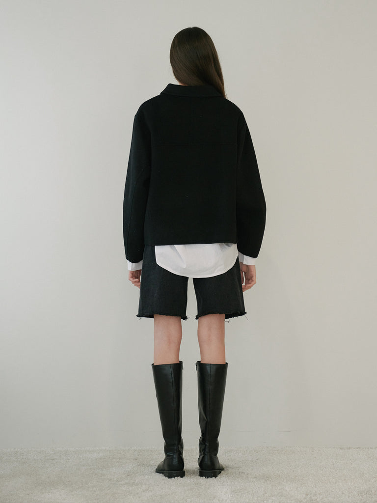TMO BY 13MONTH（ティーエムオーバイサーティンマンス）HANDMADE CROPPED JACKET (BLACK)