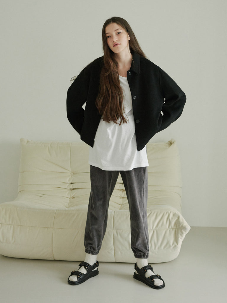 TMO BY 13MONTH（ティーエムオーバイサーティンマンス）HANDMADE CROPPED JACKET (BLACK)