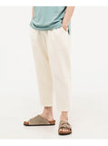 JEMUT (ジェモッ) Crop Linen Wide Pants 4COLOR IVORY HJLP2122