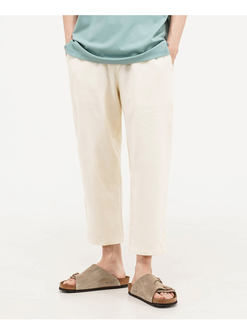 JEMUT (ジェモッ) Crop Linen Wide Pants 4COLOR IVORY HJLP2122
