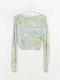 KNOY (ノイ) pastel gradient glitter T-shirt