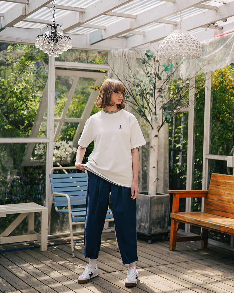 ダブルユーブイプロジェクト(WV PROJECT) Palm tree short-sleeved T-shirt Ivory JIST7503