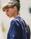 ダブルユーブイプロジェクト(WV PROJECT) Palm tree short-sleeved T-shirt Navy JIST7503