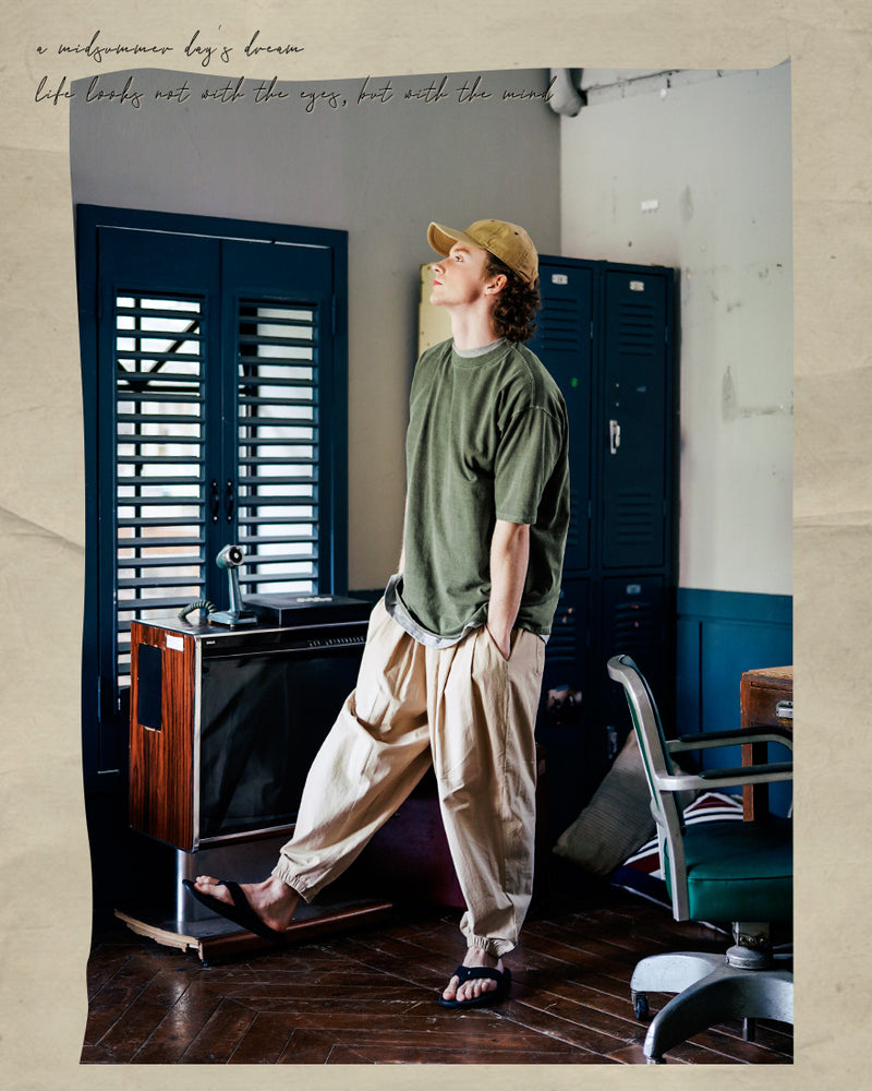 ダブルユーブイプロジェクト(WV PROJECT) Town Pigment short-sleeved shirt Khaki JIST7505