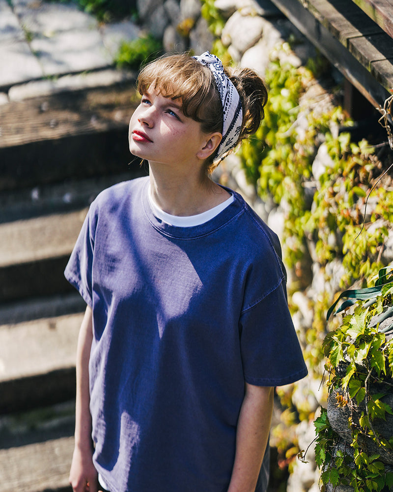 ダブルユーブイプロジェクト(WV PROJECT) Town Pigment short-sleeved shirt NavyPurple JIST7505