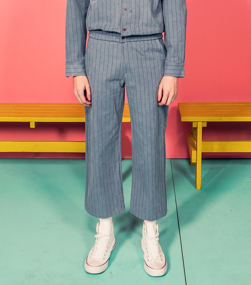 ダブルユーブイプロジェクト(WV PROJECT) Mama Banding Wide Pants BLUE JJLS7063