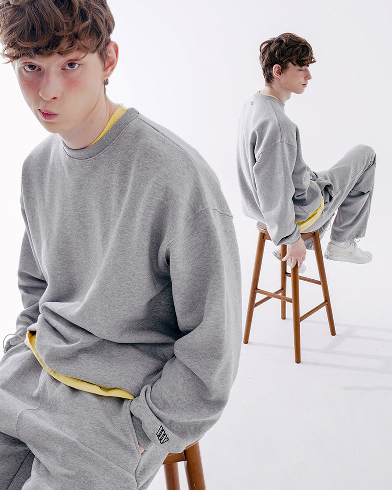 ダブルユーブイプロジェクト(WV PROJECT) Suffled sweatshirt Grey JJMT7468