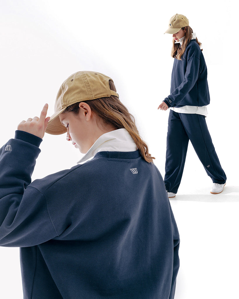 ダブルユーブイプロジェクト(WV PROJECT) Suffled sweatshirt Navy JJMT7468