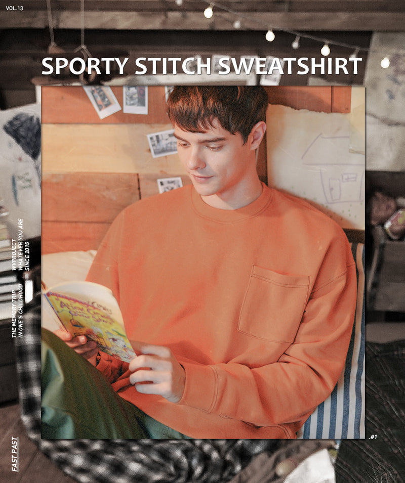ダブルユーブイプロジェクト(WV PROJECT) SPORTY STITCH SWEATSHIRT DARK ORANGE JSMT7319
