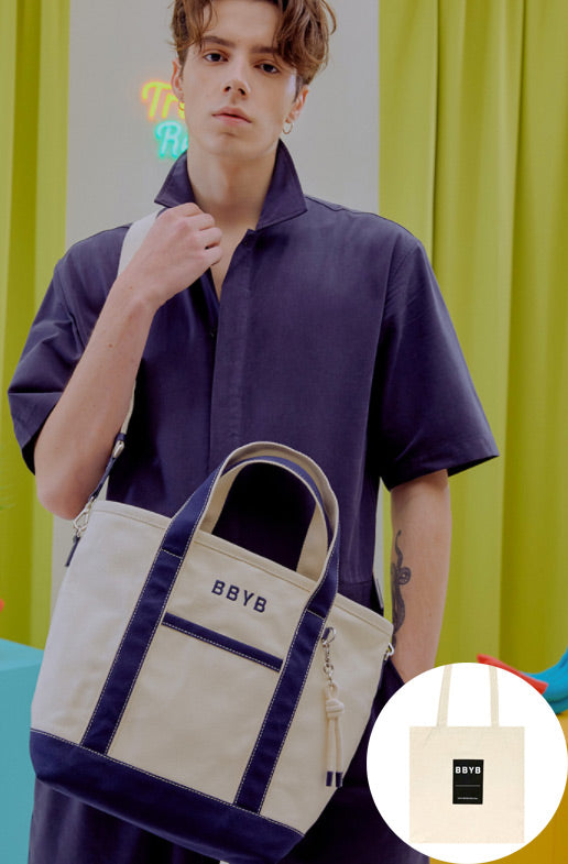 BBYB(ビービーワイビー) Tropical Market Bag (Medium) Navy