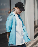 ダブルユーブイプロジェクト(WV PROJECT) City Summer Short-sleeved Shirt Blue KMSS7493