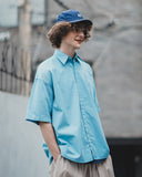 ダブルユーブイプロジェクト(WV PROJECT) City Summer Short-sleeved Shirt Blue KMSS7493
