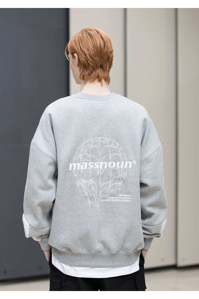 メスノウン(MASSNOUN) SL LOGO MELT DOWN ZIPPER CREWNECK MFNCR005-GY