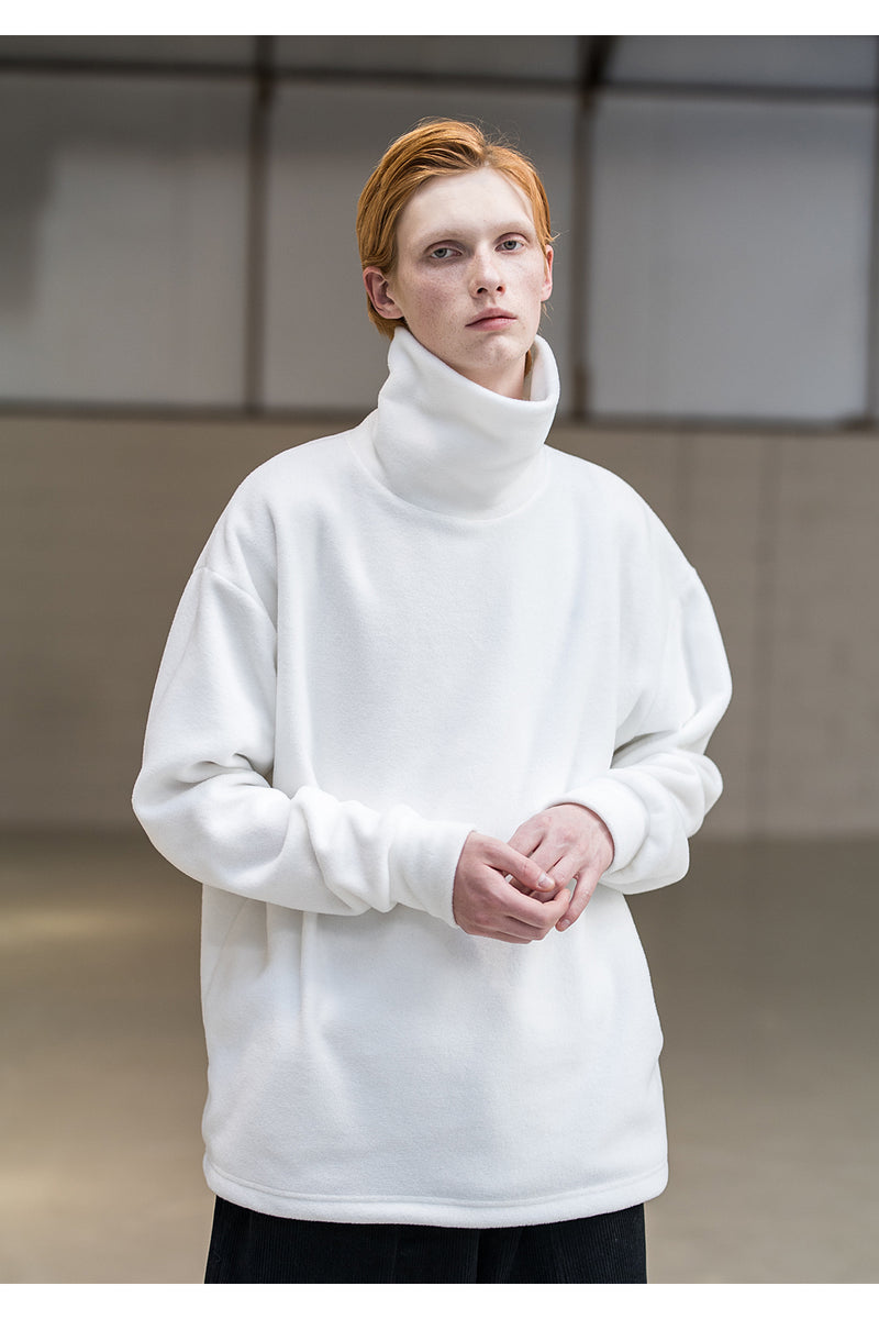 メスノウン(MASSNOUN) MSNU SEMI OVER FLEECE LONG TURTLE NECK MFNCR006-WT