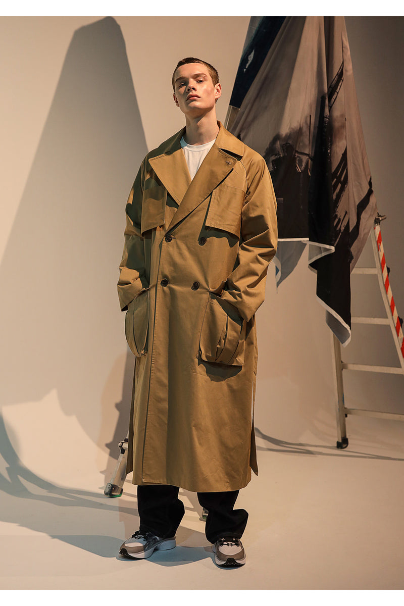 メスノウン(MASSNOUN)  CARGO POCKET OVERSIZED MAXICOAT MFNCT002-BG