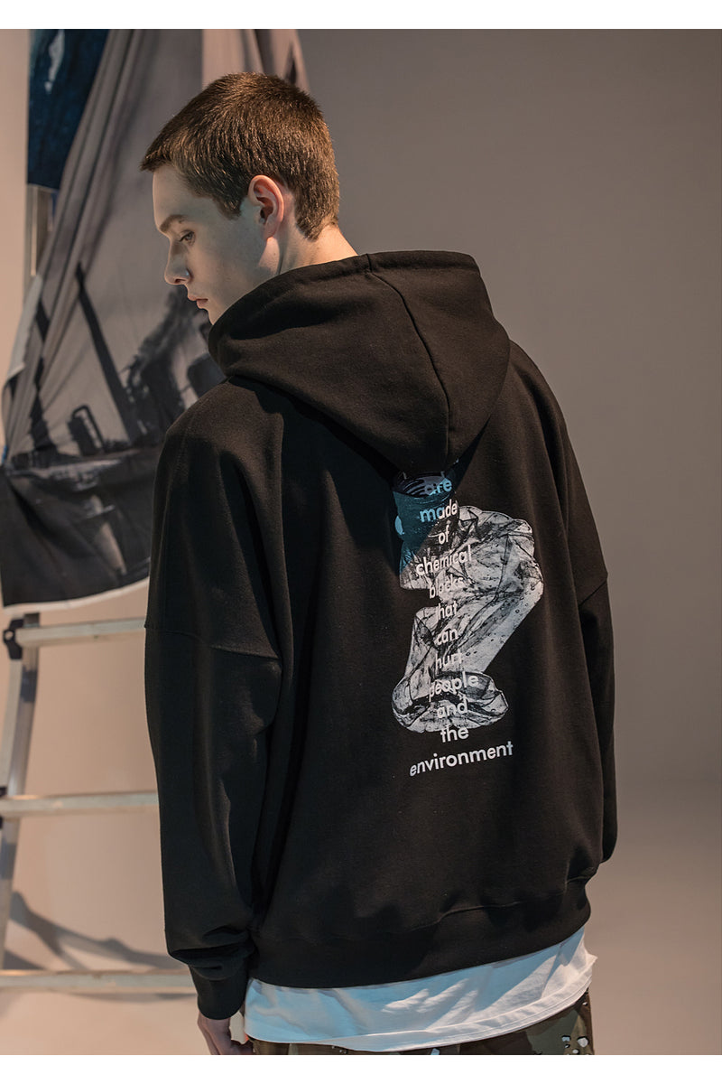 メスノウン(MASSNOUN) PLASTIC OVERSIZED HOODIE MFNHD001-BK