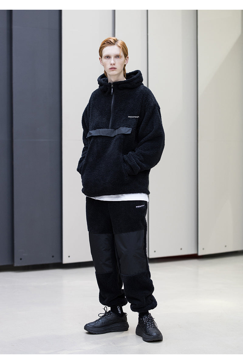 メスノウン(MASSNOUN) SL LOGO RADIOACTIVE ANORACK JUMPER MFNHD006-BK