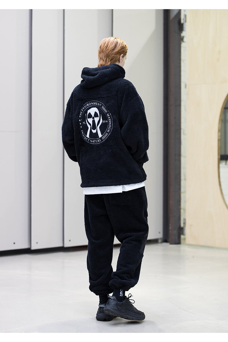 メスノウン(MASSNOUN) SL LOGO RADIOACTIVE ANORACK JUMPER MFNHD006-BK