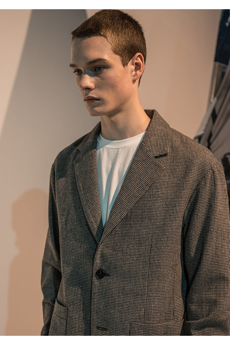 メスノウン(MASSNOUN)  TWO BUTTON CHECK JACKET MFNJK002-DG