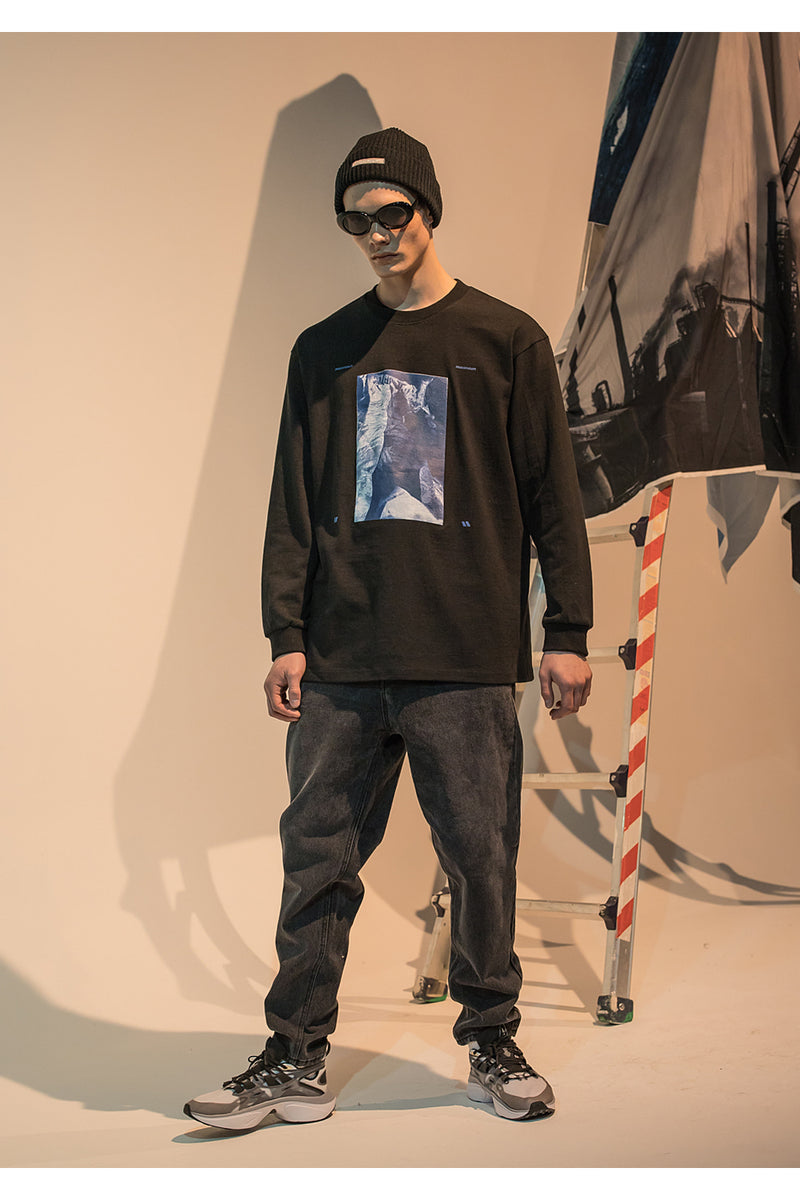 メスノウン(MASSNOUN)  SL LOGO VINYL LONG SLEEVE MFNLS002-BK