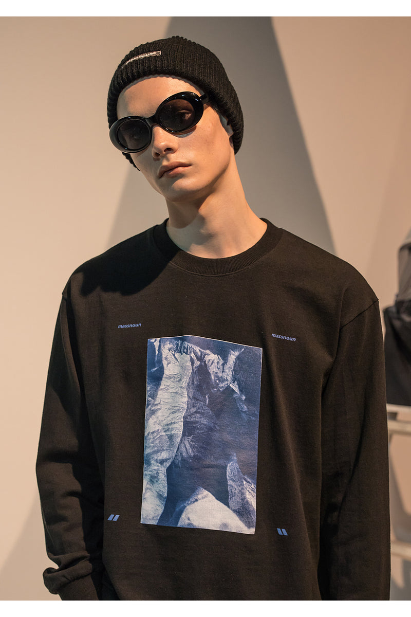 メスノウン(MASSNOUN)  SL LOGO VINYL LONG SLEEVE MFNLS002-BK