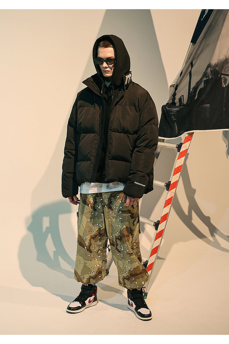 メスノウン(MASSNOUN) SL LOGO DETACHABLE HOOD PADDING MFNPD002-BK