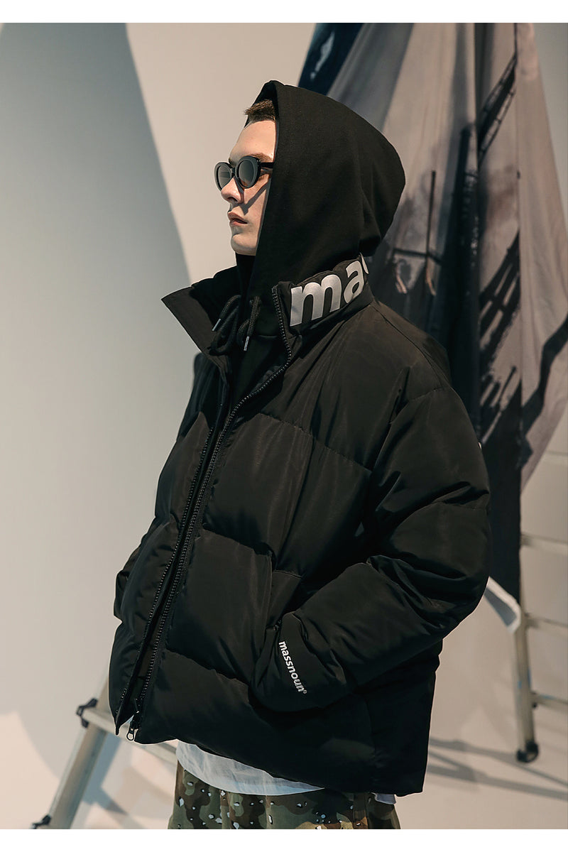 メスノウン(MASSNOUN) SL LOGO DETACHABLE HOOD PADDING MFNPD002-BK