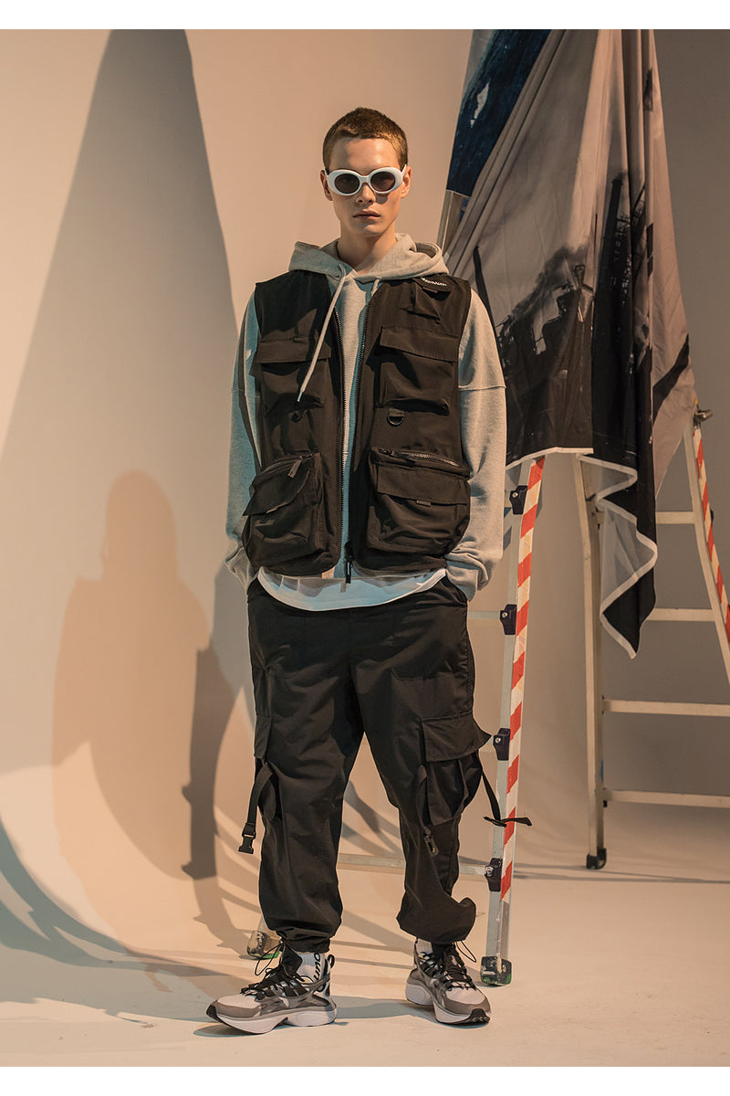 メスノウン(MASSNOUN) SL LOGO MULTI POCKET VEST MFNVT001-BK