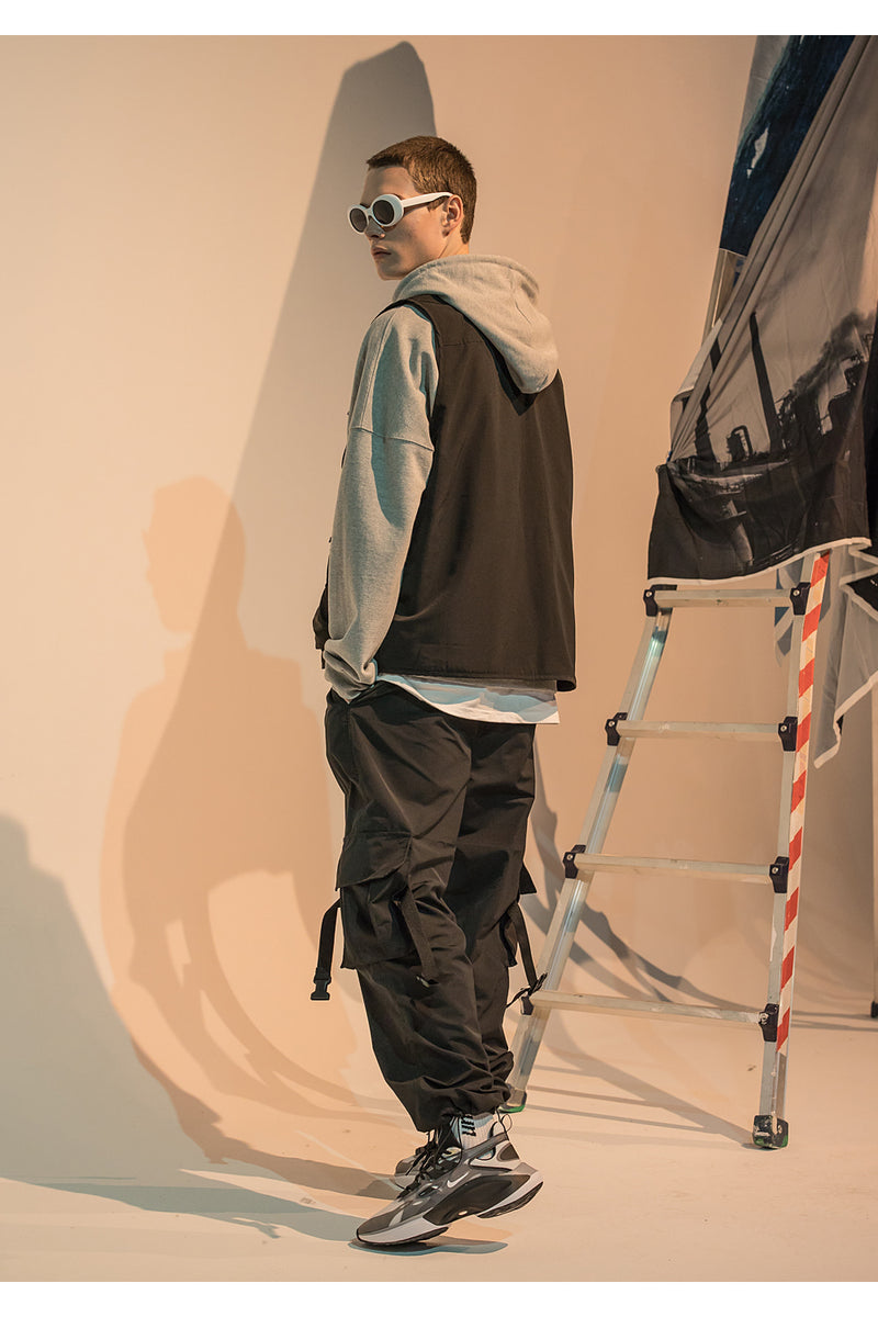 メスノウン(MASSNOUN) SL LOGO MULTI POCKET VEST MFNVT001-BK